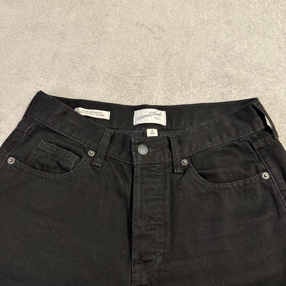 Universal Thread Women's Mid Rise Super Wide Leg Jeans Black Size 2 Button Fly - Picture 4 of 13